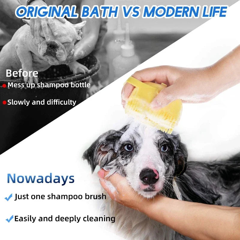 Pet Dog Shampoo Brush for Efficient and Gentle Grooming - BarkNPurrStore