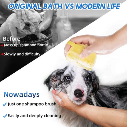 Pet Dog Shampoo Brush for Efficient and Gentle Grooming - BarkNPurrStore