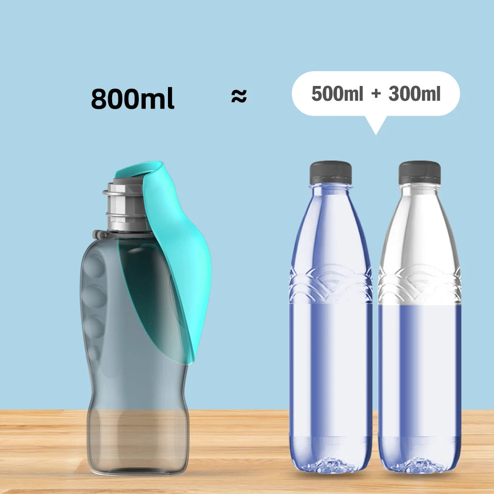 Portable 800ml Pet Water Bottle for Adventures - BarkNPurrStore